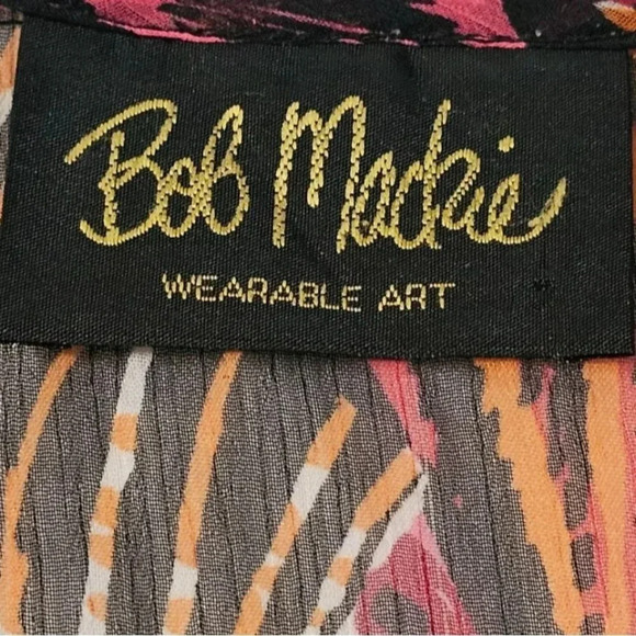 Bob Mackie Wearable Art Open Front Flowing Sleeveless Kimono BOHO Hippie - Picture 5 of 8